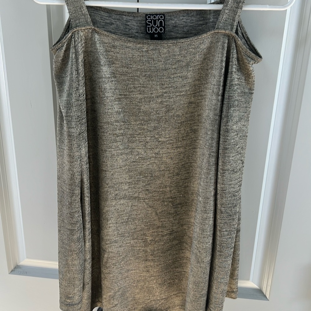 Clara Sun Woo XS lightweight gold top with shoulder straps